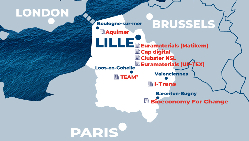 Clusters in Hauts-de-France map 